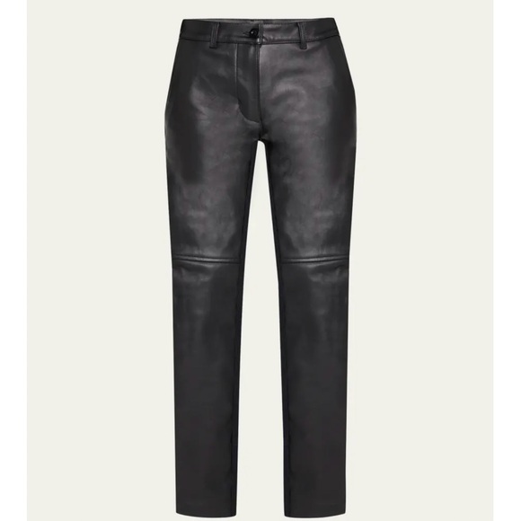 Sacai Pants - Sacai Mixed-Media Leather Knit Back Pants In Black NWT